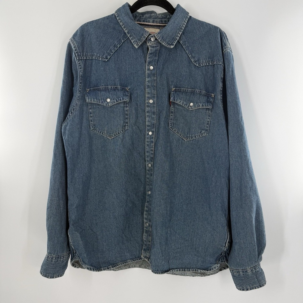 LEVI'S Vintage Western Denim Shirt Men Size XL  Long Sleeve VR2379